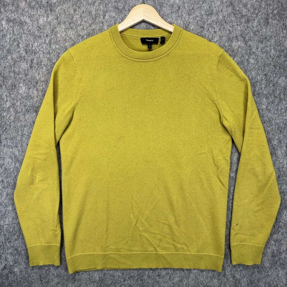 Theory Haider 100% Cashmere Sweater Men's Small Green Soft Luxury Preppy Knit‎